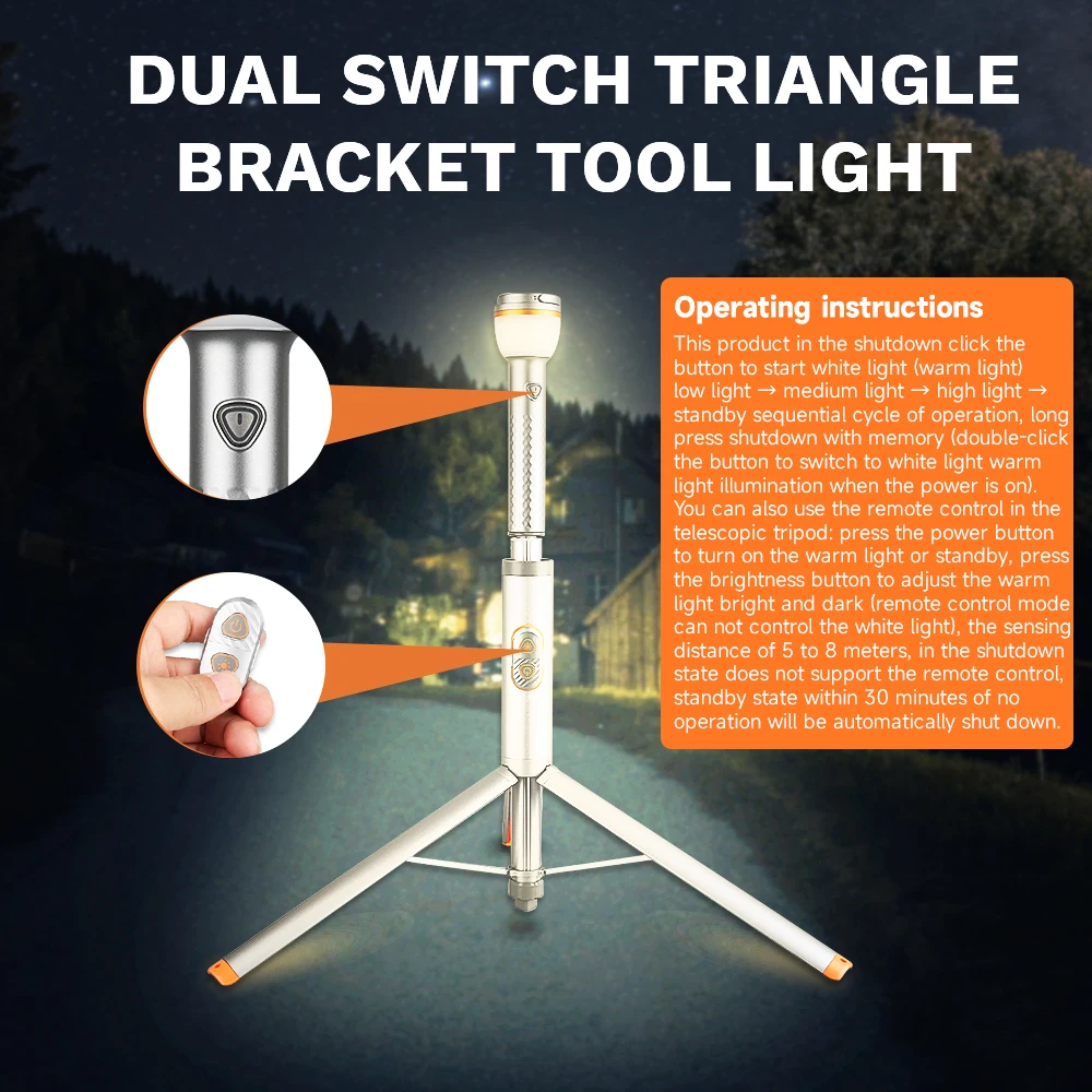 SKYRAY SL16 Camping lights rechargeable lamp Work Light LED Emergency Lamp 860LM Outdoor Portable Lanterns with remote control - Image 4