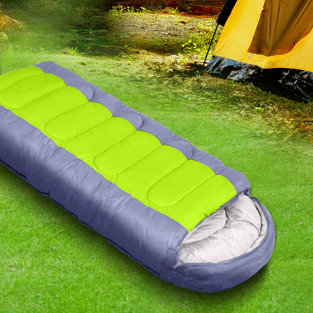 Mountview Sleeping Bag Outdoor Camping Grey - Image 8