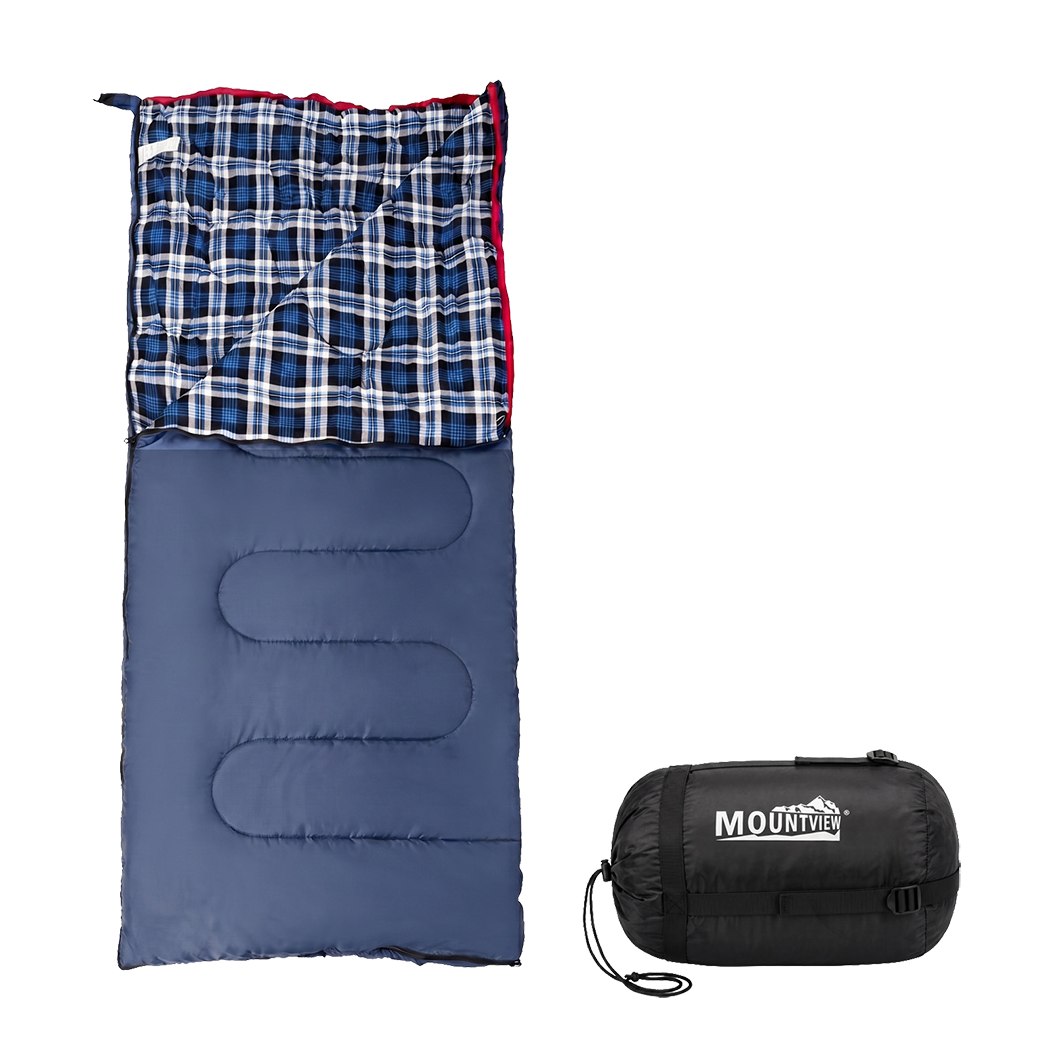 Mountview Sleeping Bags Single Camping Hiking 3-Season Thermal Blue 0°C-15°C - Image 9