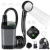 Portable Camping Shower, 6000mAh Rechargeable Grey Shower Pump with LED Display