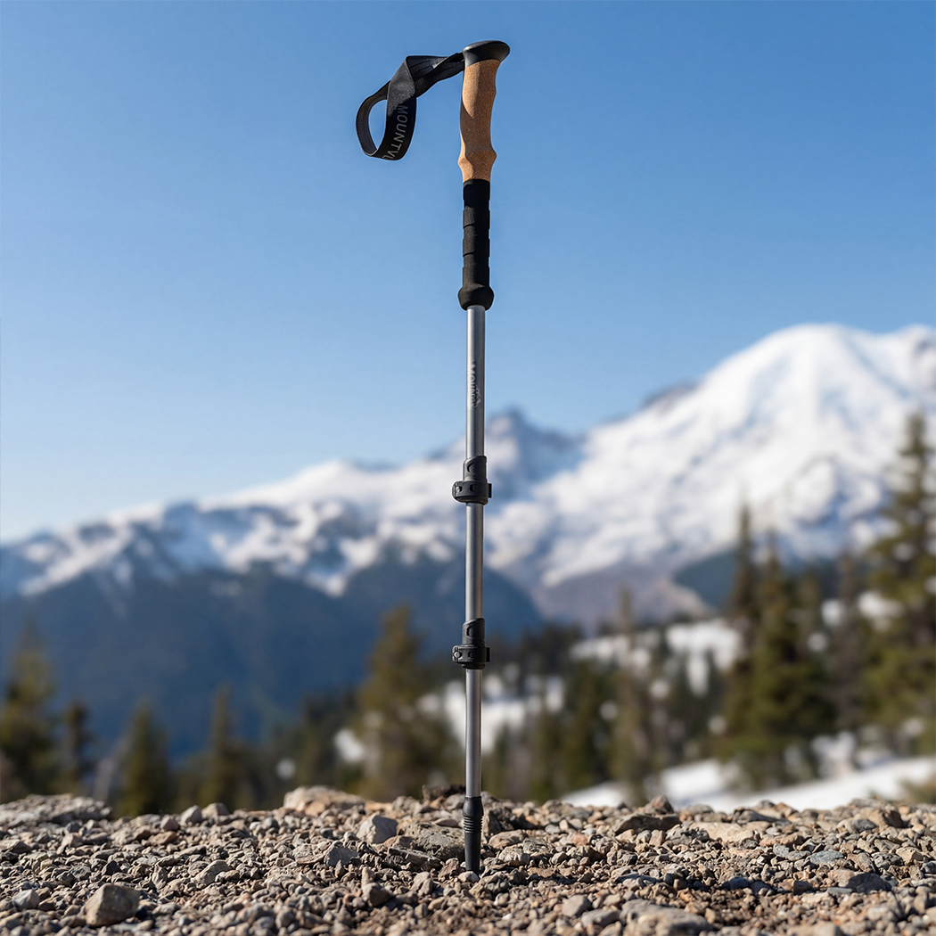 Mountview 2 Pcs Hiking Trekking Poles Walking Stick Adjustable Lightweight Grey - Image 8