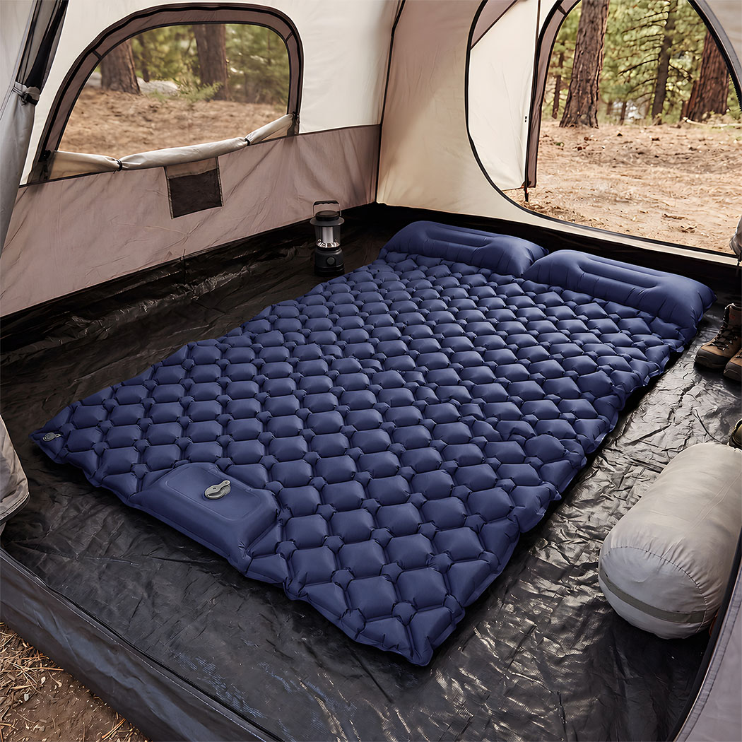 DreamZ Camping Mattress Sleeping Pad Inflation 40D Nylon TPU Camping Blue - Image 8
