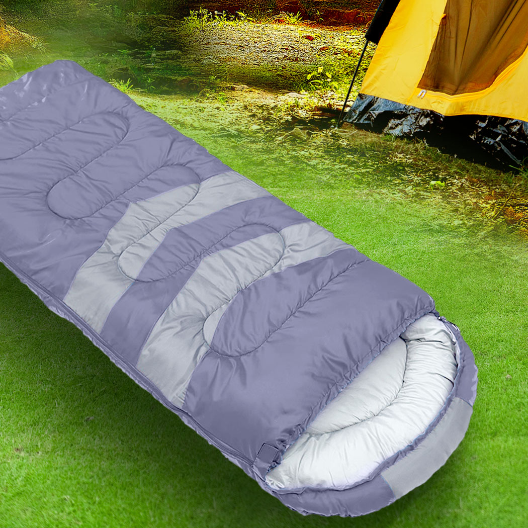 Mountview Single Sleeping Bag Bags Outdoor Grey - Image 8