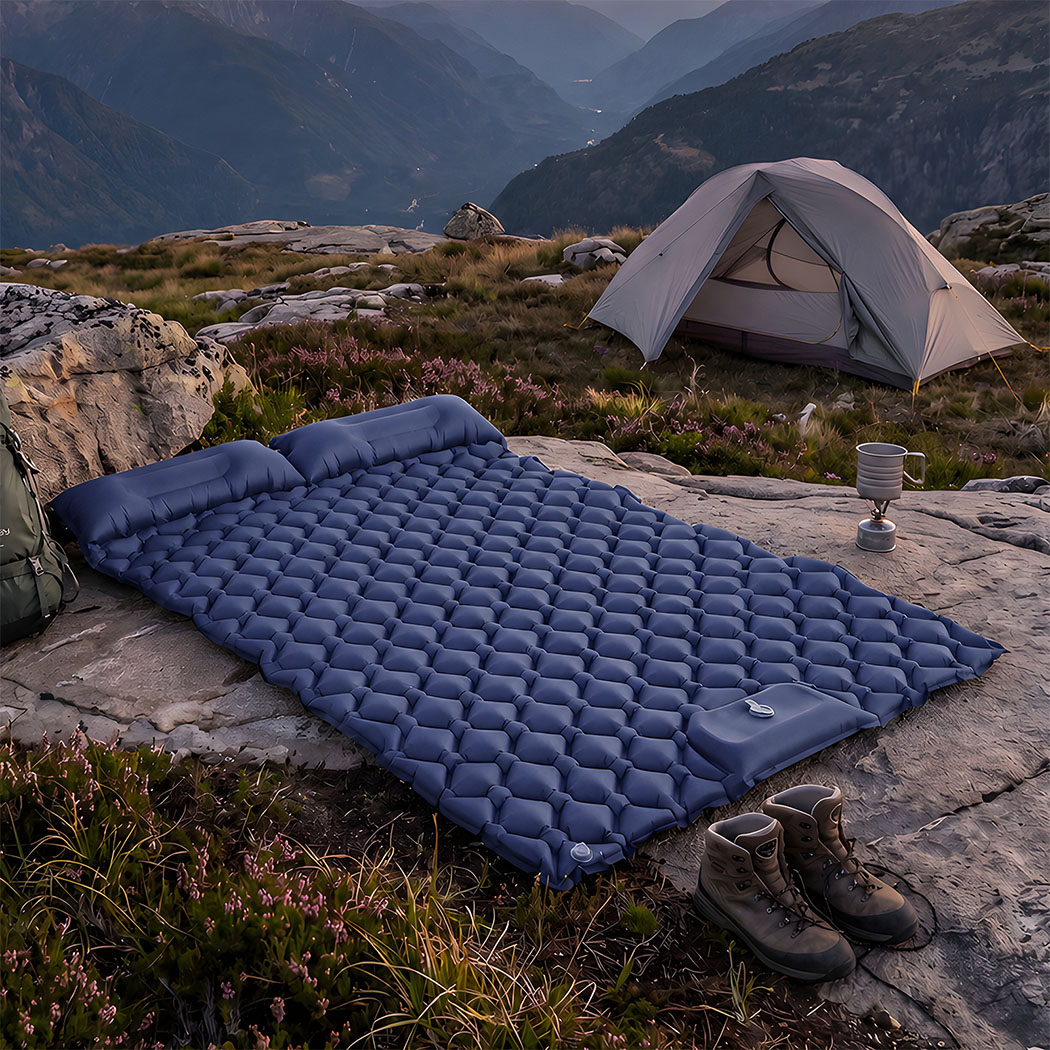 DreamZ Camping Mattress Sleeping Pad Inflation 40D Nylon TPU Camping Blue - Image 7