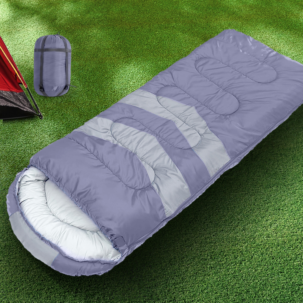 Mountview Single Sleeping Bag Bags Outdoor Grey - Image 7
