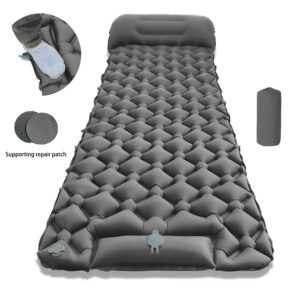 Camping Inflatable Mattress Breathable Camping Mattress Nylon Fabric Inflatable - Blue - Size 190cm