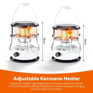 Portable Kerosene Heater Lift-Up Heater Indoor Outdoor Heater Camping Heater - White - Size set