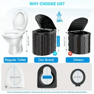 Black collapsible camping toilet, portable outdoor toilet, camping furniture Australia, lightweight camping gear, compact toilet for travel, camping sanitation solution