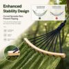 Mesh Hammock with Spreader Bar, Large 2 Person Hammock with Heavy Duty Straps & Carry Pouch, Comfortable Breathable Hammock for Outside Patio Yard Beach Camping, Max 450 Lbs Capacity, Pink