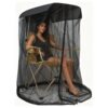 Mosquito Net Cover for Canopy Chair, Black Mesh Tent with Smooth Zipper, 35 x 32 x 63 in Canopy Chair Netting Shelter with Waterproof Sunproof Roof for Camping, Fishing, Outdoor Sitting