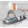 Boat-Shaped Hand-Thrown Mosquito Net with Sunshade Top, Polyester Fabric, One-Click Pop-Up No Install, Portable Folding with Bag, Breathable & Bug Proof, Perfect for Beach Camping & Bedroom Nap!(grey)