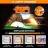 Mini Solar Rechargeable Multifunctional Searchlight, Solar Flashlight Rechargeable, Orange Flood Lights Outdoor, High Lumen Flashlight, Suitable for Outdoor Camping (Yellow)