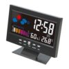 Digital LED Alarm Clock with Temperature & Humidity Display | Weather Forecast | 12/24H Time |  Function | USB/Battery Powered | 6 x 4.6 x 1.4 Inches | Black