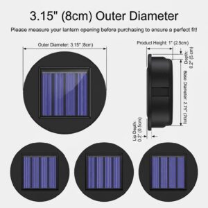 Solar Light Replacement Top, 4 Pack Round Solar Lantern Replacement Top Parts for Outdoor Hanging Lanterns Garden Decor, 3.15" Diameter Lid Inserts