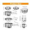 11 Piece Stainless Steel Camping Mess Kit