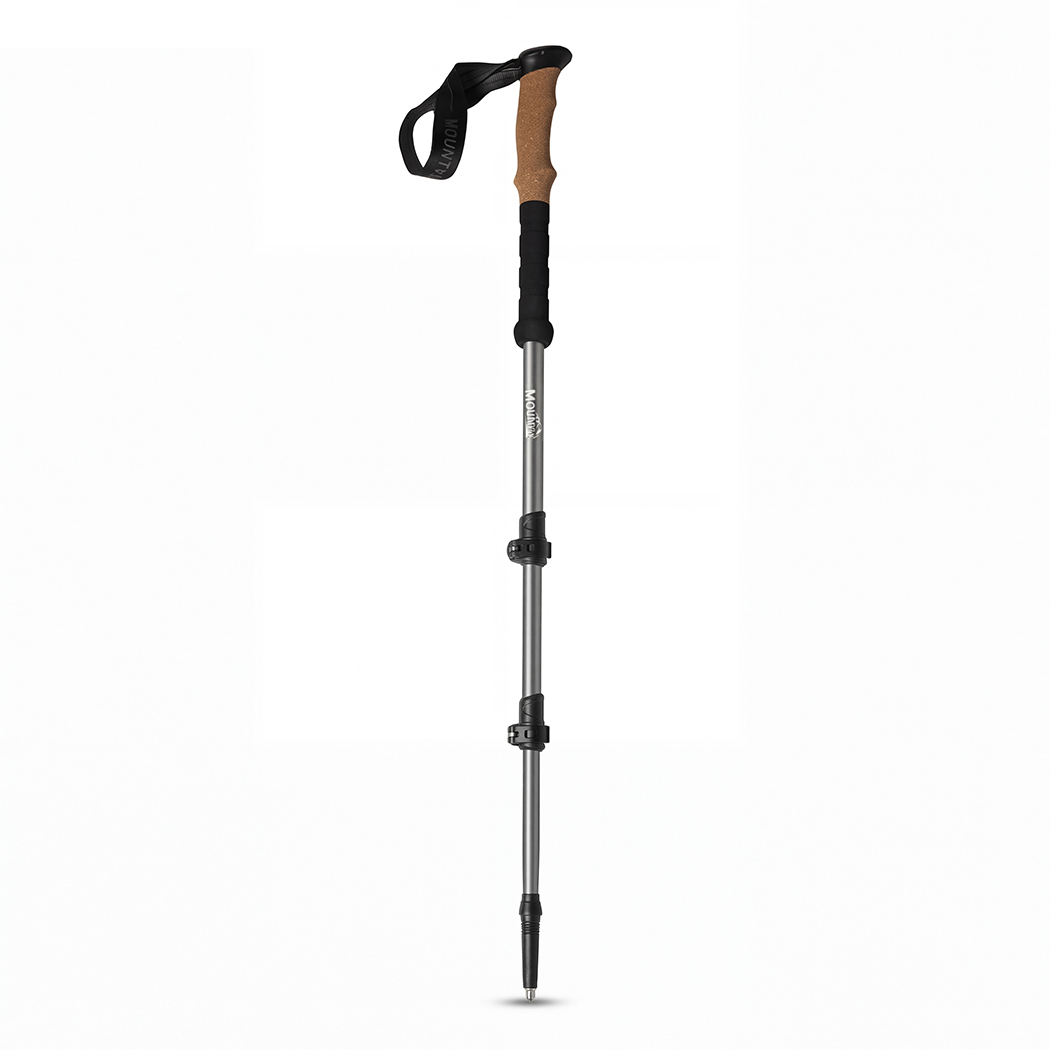 Mountview 2 Pcs Hiking Trekking Poles Walking Stick Adjustable Lightweight Grey - Image 2