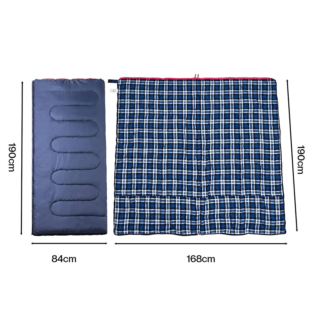 Mountview Sleeping Bags Single Camping Hiking 3-Season Thermal Blue 0°C-15°C - Image 3