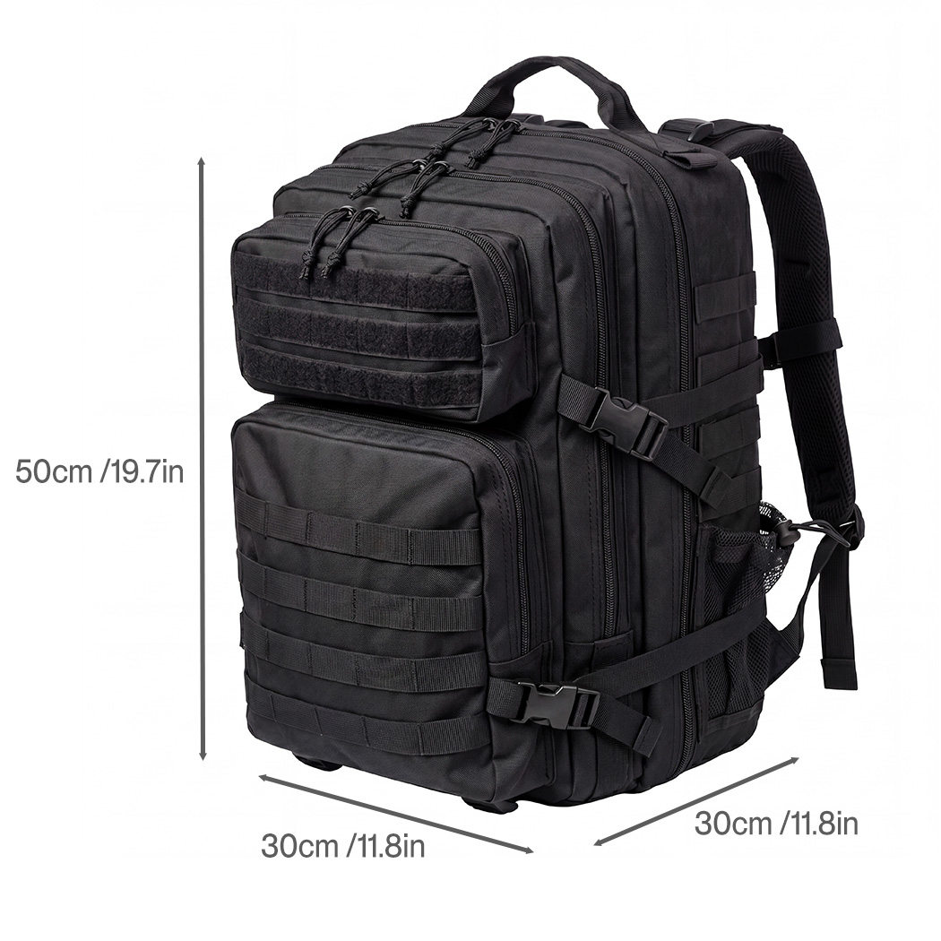 Slimbridge 45L Military Tactical Backpack Rucksack Hiking Travel Bag Black - Image 3