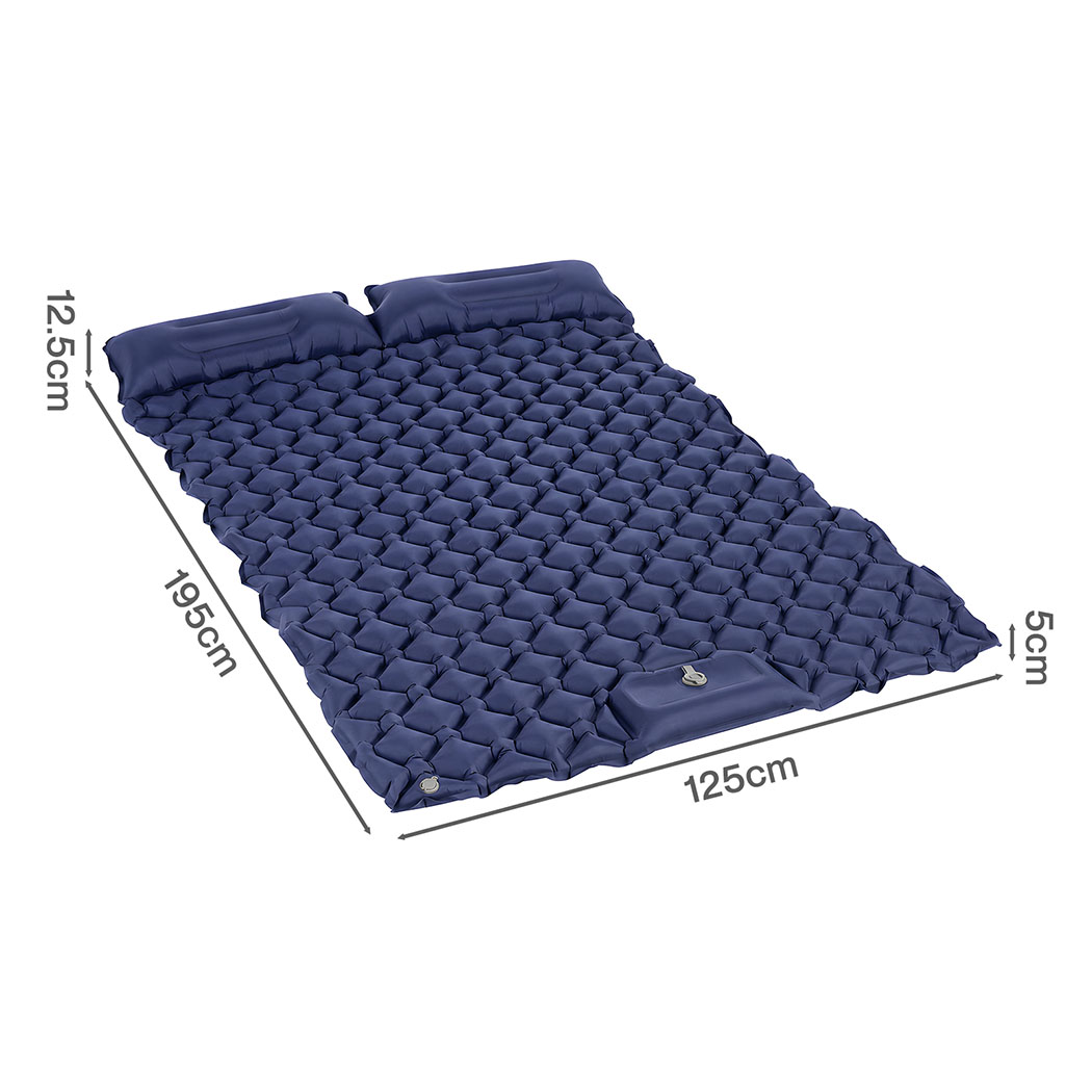 DreamZ Camping Mattress Sleeping Pad Inflation 40D Nylon TPU Camping Blue - Image 3