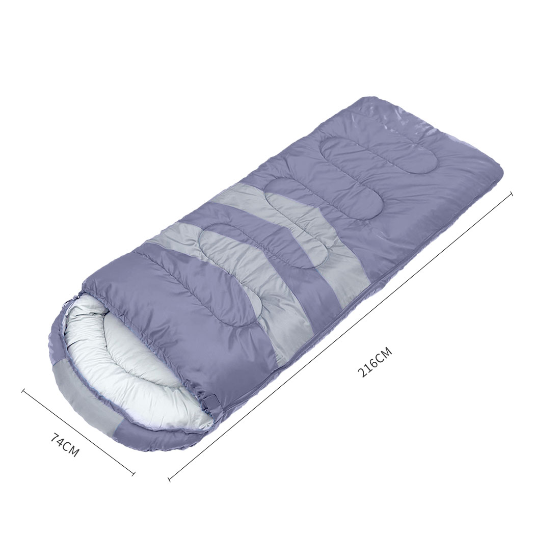 Mountview Single Sleeping Bag Bags Outdoor Grey - Image 3
