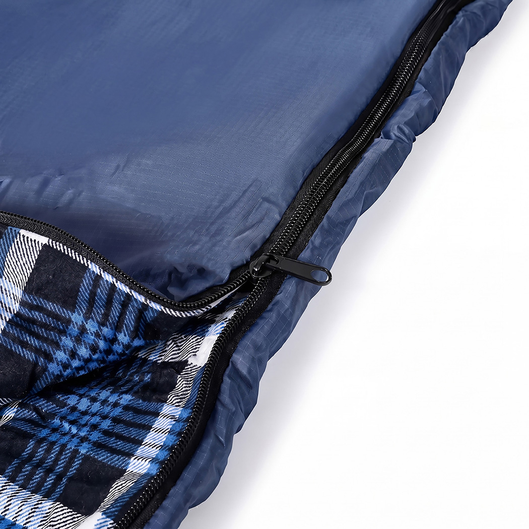 Mountview Sleeping Bags Single Camping Hiking 3-Season Thermal Blue 0°C-15°C - Image 4